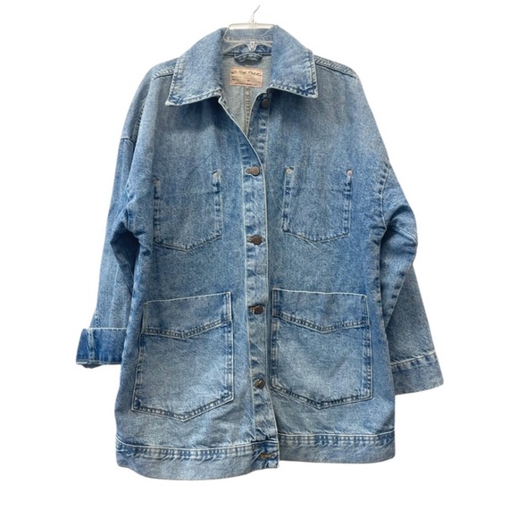 Free People We The Free Avery Chore Coat Jean Jacket - Picture 2 of 4